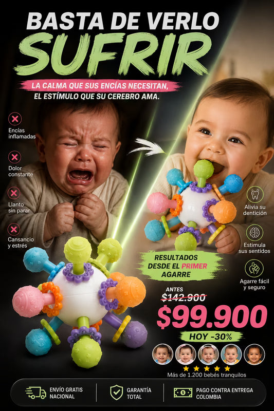 BabyBite® – El Mordedor Sensorial 3 en 1 que Calma las Encías y Estimula el Desarrollo de tu Bebé